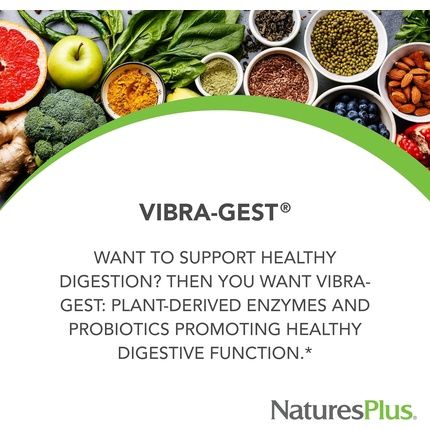 Naturesplus Vibra-Gest Vegetarian Digestive Support Supplement With Probiotics 180 Capsules - Image 3