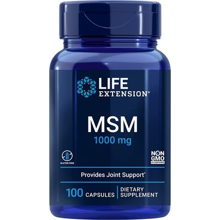 Life Extension, Msm, Organic Sulfur, 1,000Mg, 100 Capsules, Soy Free