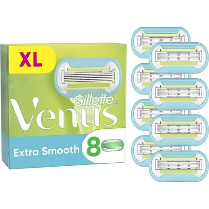 Gillette Venus Extra Smooth Razor Blades For Women 8 Refills Lubrastrip With Avocado Oils Skincushion