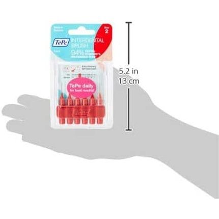 Tepe 0.5Mm Interdental Red Brushes 6 Pack - Image 3