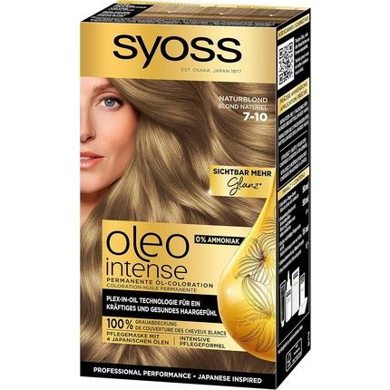 Syoss Oleo Intense Permanent Oil Colouration 7-10 Natural Blonde With Nourishing
