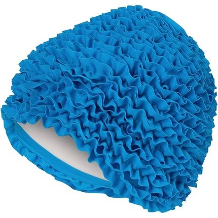 Fashy Women'S Frilled Turquoise Bathing Cap
