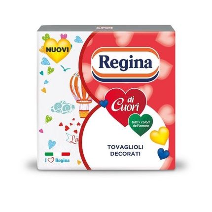 Regina Decorated Paper Napkins 33X33 3 Ply - Queen Of Hearts Design