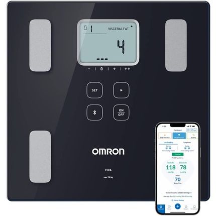 Omron Viva Smart Body Composition Scale With Bluetooth - Measures Body Fat, Weight, Visceral Fat, Skeletal Muscle Mass, Basal Metabolic Rate, And Bmi