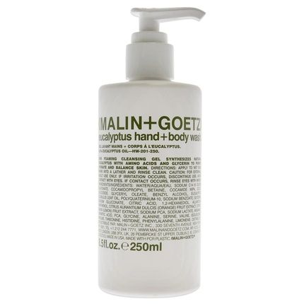 Malin + Goetz Eucalyptus Hand + Body Wash Natural Hydrating Soap Cleansing And Purifying For All Skin Types 8.5 Fl Oz Eucalyptus