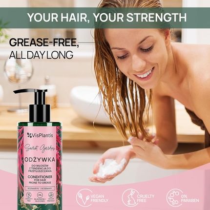 Vis Plantis Natural Conditioner With Rosemary Vegan Care Rinse For Oily & Greasy Hair 400Ml