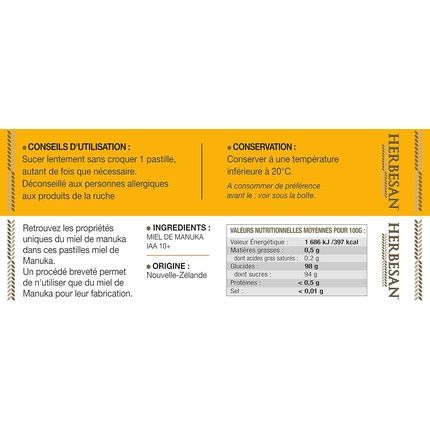 Herbesan Manuka Honey Lozenges 100% Honey Iaa 10+ - Pack Of 8