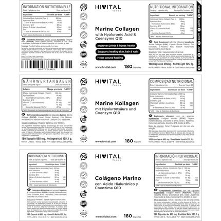 Collagen With Hyaluronic Acid, Coenzyme Q10, Vitamin C And Zinc 180 Capsules