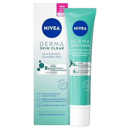Nivea Face Care Exfoliant Daily Night Derma Skin Clear 40Ml
