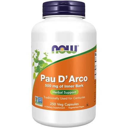 Now Foods Pau D'Arco Gluten-Free 500Mg 250 Vegan Capsules