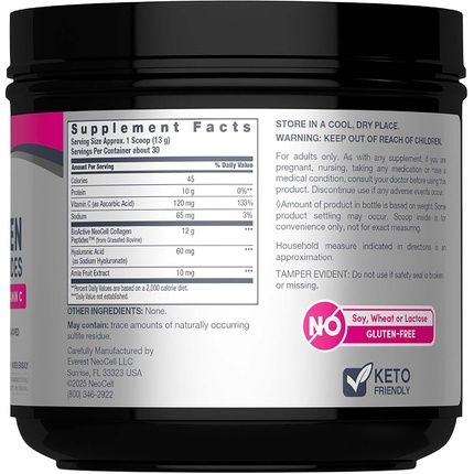 Neocell Super Collagen Peptides 137Oz Grassfed Bovine With Hyaluronic Acid