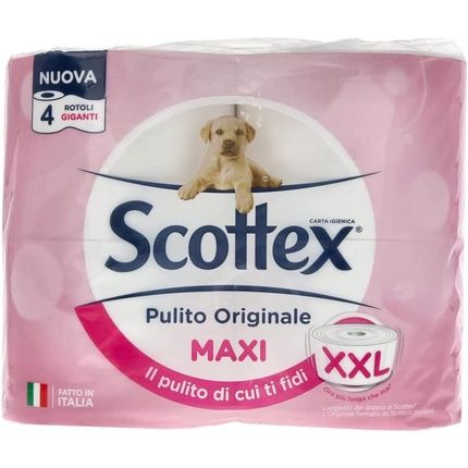 Scottex Pure Original Toilet Paper, 4 Rolls
