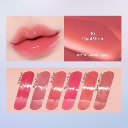Etude Over Glowy Lip Stain Tint 16 Opal Wish Non-Sticky Vegan Lip Tint - Image 3