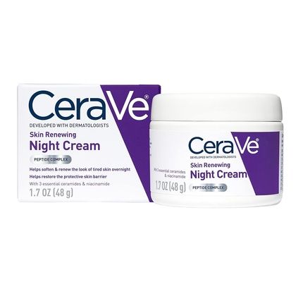 Cerave Skin Renewing Night Cream With Niacinamide, Peptide Complex, And Hyaluronic Acid