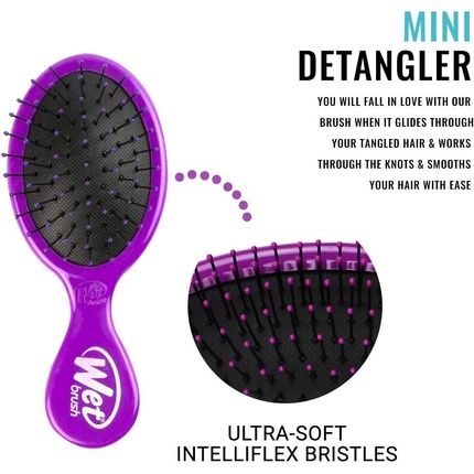 Wet Brush Squirt Detangler Hair Brush With Soft Intelliflex Bristles Mini Travel Voilet Purple