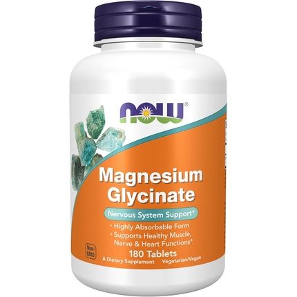 Now Foods Magnesium Glycinate 100Mg Highly Absorbable 180 Capsules