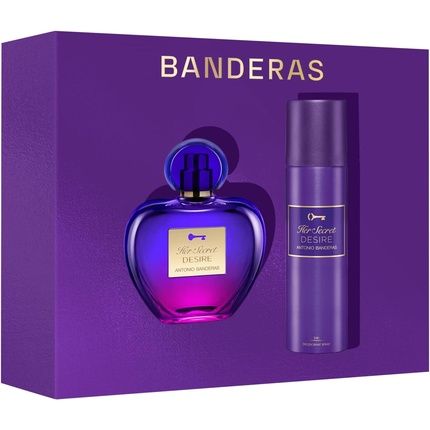 Banderas Perfumes Her Secret Desire Gift Set For Women Floral And Fruity Fragrance Vanilla And Floral Notes Ideal For Day Wear