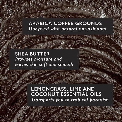 Upcircle Coffee Body Scrub With Lemongrass 220Ml - Sea Salt Lime And Coconut Oil - Fights Cellulite And Stretch Marks - Natural Vegan Scrub For Soft Smooth Skin