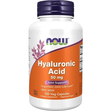 Now Hyaluronic Acid 50Mg With Msm Joint Support 120 Veg Capsules