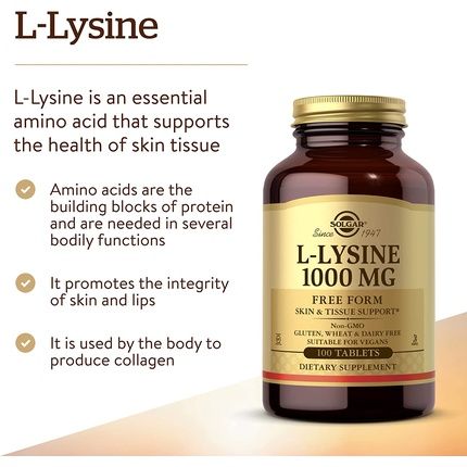Solgar L-Lysine 1000Mg 100 Tablets - Collagen Support - Non Gmo Vegan Gluten Free - Image 3