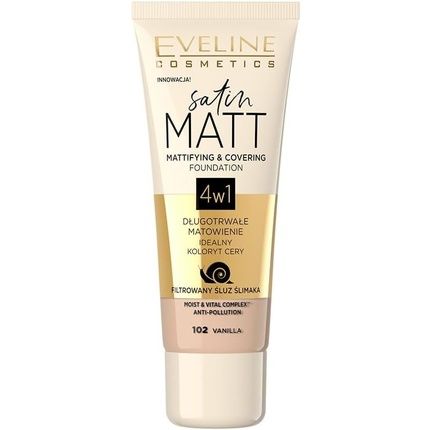 Eveline Cosmetics Satin Matt Foundation With Snail Slime Filtrate - Building