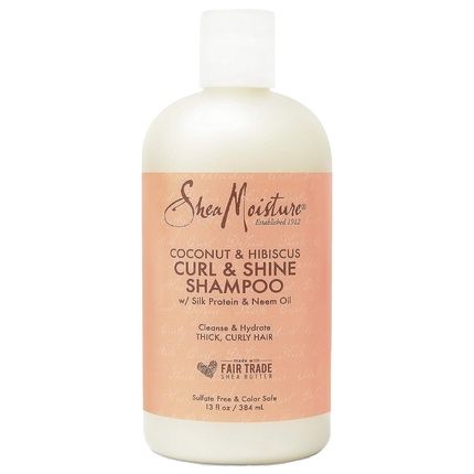 Sheamoisture Coconut & Hibiscus Curl & Shine Shampoo For Thick, Curly Hair 384Ml