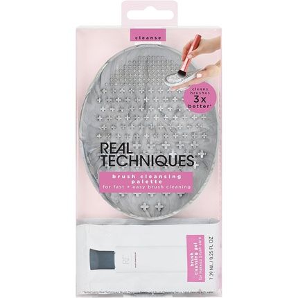 Real Techniques Brush Cleansing Palette With Brush Cleansing Gel Sample For Makeup Brush Cleaning