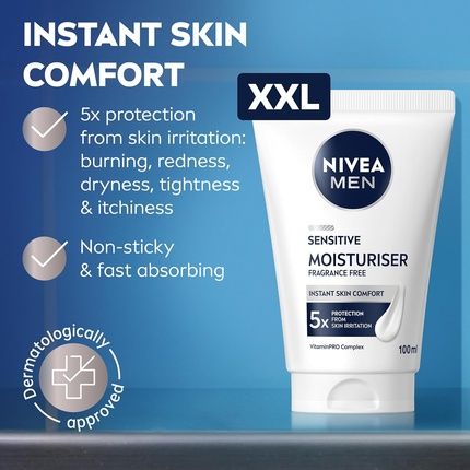 Nivea Men Sensitive Facial Moisturiser Xxl 100Ml 24H Hydration