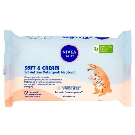 Nivea Baby Soft & Cream Wipes - 57 Pieces