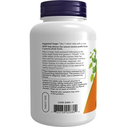 Now Kelp Natural Iodine Supplement 150Mcg - Super Green 200 Tablets - Image 3