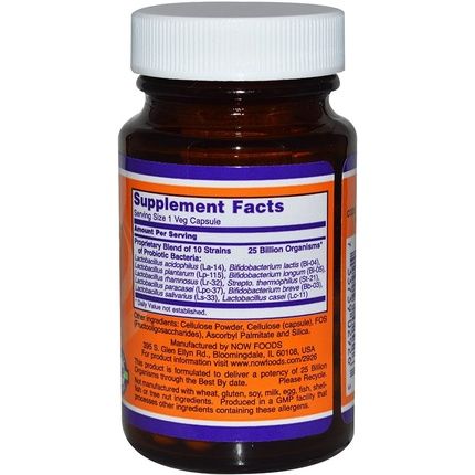 Now Foods Probiotic-10, 25 Billion, 50 Vegetarian Capsules