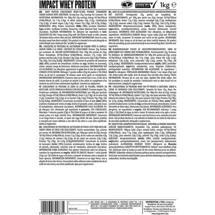 Myprotein Impact Whey Protein Strawberry Cream 1Kg - Image 3