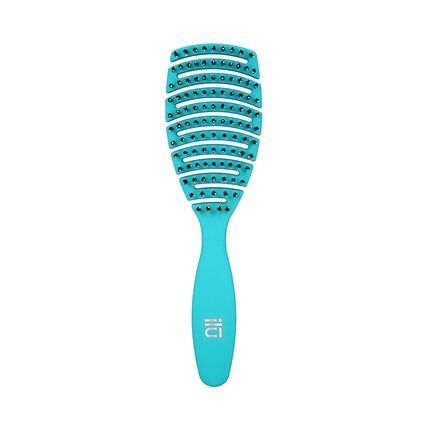 T4B Ilu My Happy Color Ocean Blue Easy Detangling Professional Hairbrush With Soft Hair Bristles