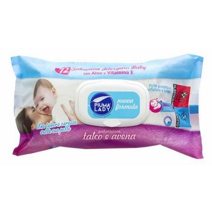 Piuma Lady Baby Wipes 72 Pcs With Talc And Oat