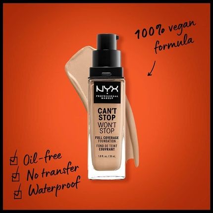 Nyx Can'T Stop Won'T Stop Full Coverage Foundation True Beige 30Ml