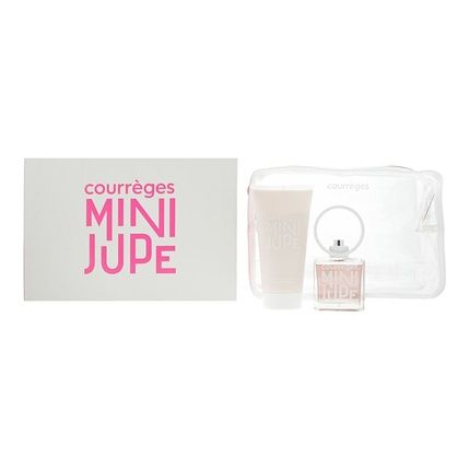 Courreges Mini Jupe 3 Piece Gift Set Eau De Parfum 50Ml Body Cream 150Ml Toiletry Bag