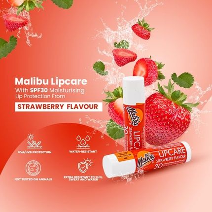 Malibu Lip Balm With Spf30 Strawberry 4Ml