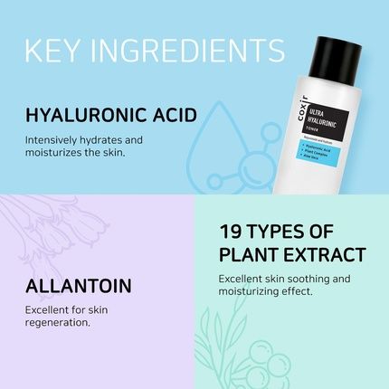 Coxir Ultra Hyaluronic Toner 150Ml 5.07 Fl.Oz. Hydration-14-Complex Paraben Free Cruelty Free Korean Skin Care