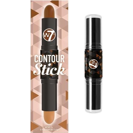 W7 Contour Stick Double-Ended Creamy Contour & Highlight Makeup Bronze Shape & Define Medium Deep 1 Count