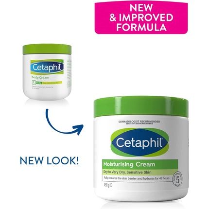 Cetaphil Moisturizing Cream 450G Non-Greasy Body Cream With Sweet Almond Oil - New Version