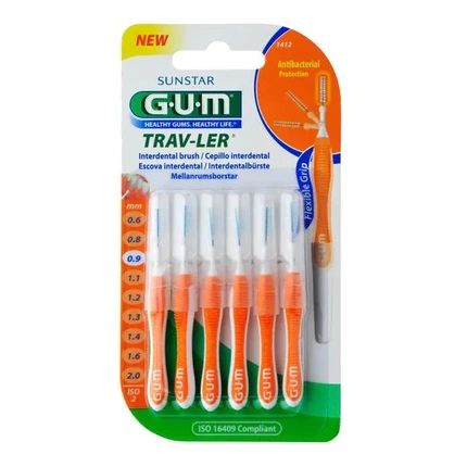 Sunstar Gum Gum Travler Interdental Brush 09 Mm Pack Of 6