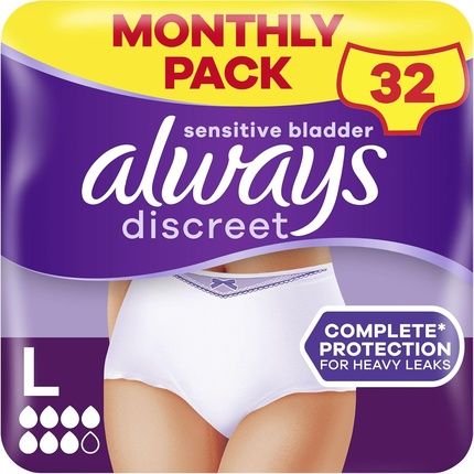 Always Discreet Incontinence Pants For Women Large Uk Size 16-22