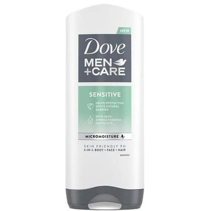 Dove Men Care Shower Gel Sensitive 3 In 1 Body Face And Hair Wash