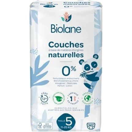 Biolane Natural Diapers Size 5 (11-25 Kg) - Pack Of 40