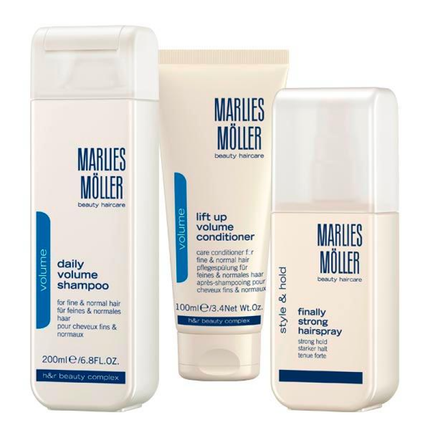 Marlies Moller Xmas Set: Lift-Up Hair Conditioner For Volume 100 Ml, Strong Hold Hair Spray 125 Ml, Daily Volume Hair Shampoo 200 Ml