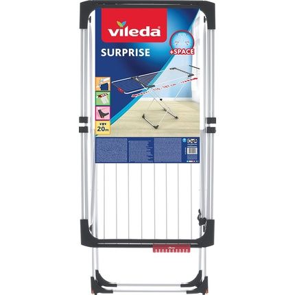 Vileda Surprise Clothes Drying Rack Steel Aluminum White 62 X 125 X 133 Cm