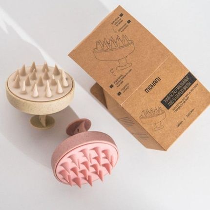 Mohani Scalp Massage Brush With Soft Silicone Bristles And Wheat Straw - Image 3