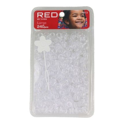 Red Kiss L Hair Beads 240 Pieces Clear - Perfect For Hair Styling