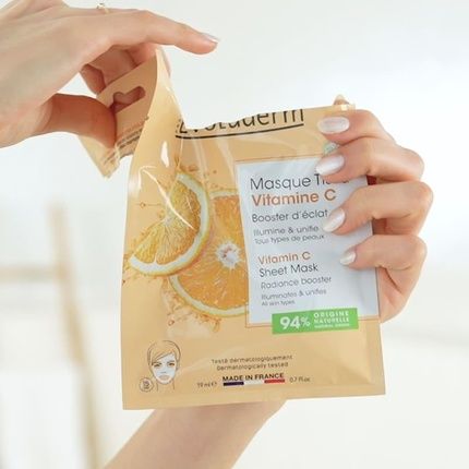 Evoluderm Fabric Mask Vitamin C Shine Enhancer 19Ml 94 Natural