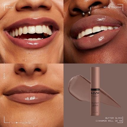 Nyx Professional Makeup Butter Gloss Brown Sugar Non-Sticky Lip Gloss 0.27 Fl Oz - Cinnamon Roll - Image 3
